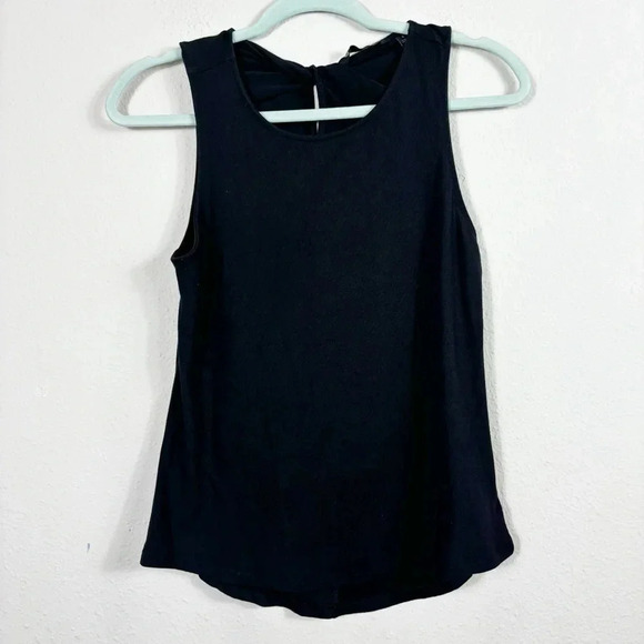 Athleta Black Tank Top with crossed back size S - Picture 1 of 8